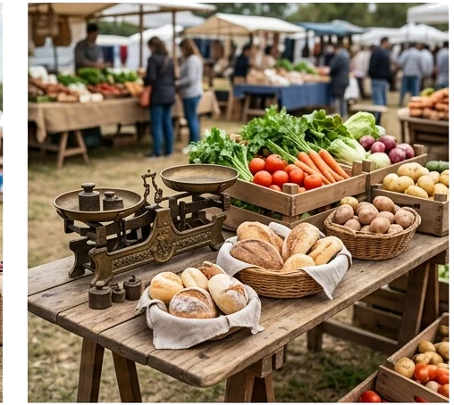 Una feria que organiza la vida local